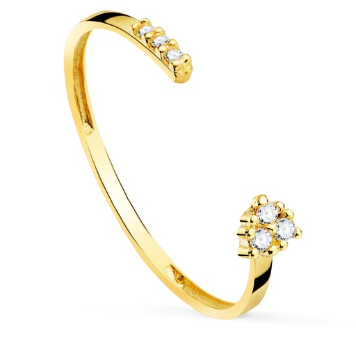 [PP30157-OA] 18K SORTIJA DIAMANTES 0.040 QT ORO AMARILLO CUERPO 1.10 MM S2