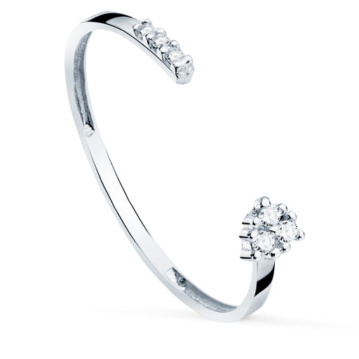 [PP30157-OB] 18K SORTIJA DIAMANTES 0.040 QT ORO BLANCO CUERPO 1.10 MM S2
