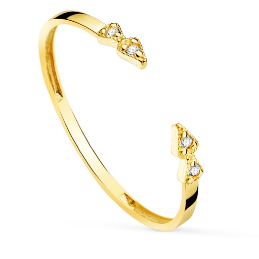 [PP30158-OA] 18K SORTIJA ORO AMARILLO DIAMANTES 0.032  QTS. CUERPO 1.10 MM