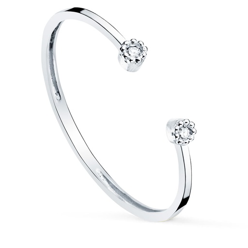[PP30161-OB] 18K SORTIJA ORO BLANCO DIAMANTES 0.0160 QTS.  CUERPO 1.10 MM