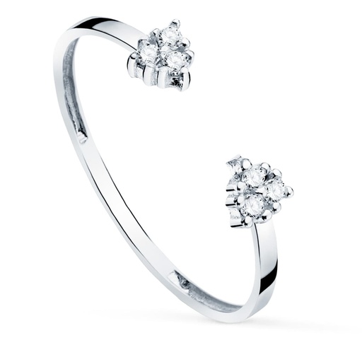 [PP30162-OB] 18K SORTIJA ORO BLANCO DIAMANTES 0.0480 QTS.  CUERPO 1.10 MM