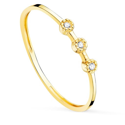 [PP30166-OA] 18K SORTIJA ORO AMARILLO DIAMANTES 0.0240 QTS.  CUERPO 1.10 MM