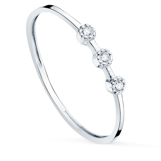 [PP30166-OB] 18K SORTIJA ORO BLANCO DIAMANTES 0.0240 QTS.  CUERPO 1.10 MM