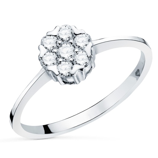 [PP30174-2OB] 18K SORTIJA ORO BLANCO CON DIAMANTES CUAJO 7X7 MM 0.301 QTS.