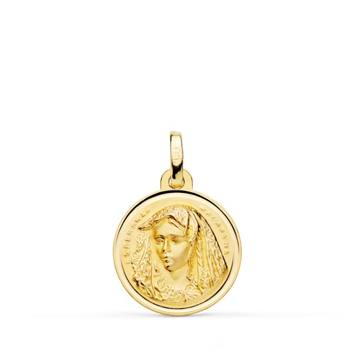[PP3020-116] 18K MEDALLA VIRGEN MACARENA BISEL 16 MM