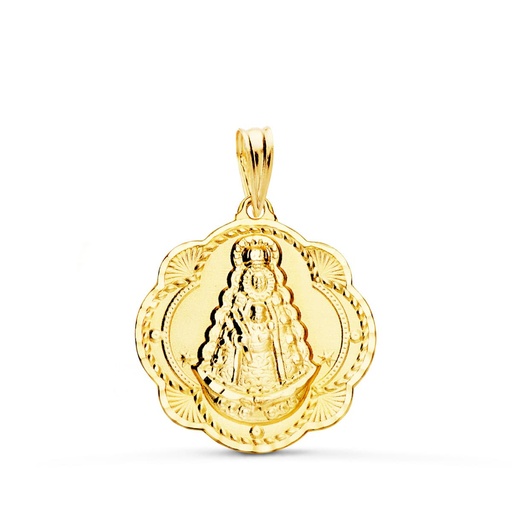 [PP3043-320] 18K VIRGEN DEL ROCIO PANDERETA 22 X 20 MM