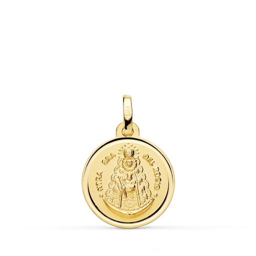 [PP3048-116] 18K MEDALLA VIRGEN DEL ROCIO BISEL 16 MM