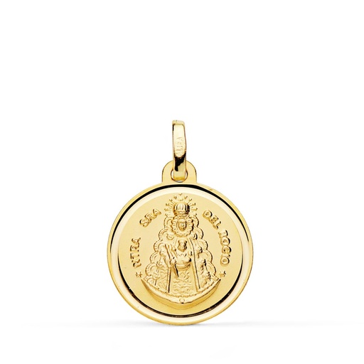 [PP3048-118] 18K MEDALLA VIRGEN DEL ROCIO BISEL 18 MM