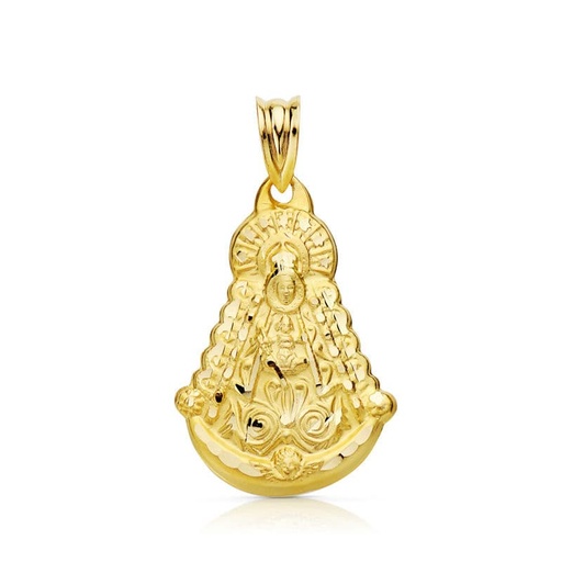 [PP3050-335] 18K VIRGEN DEL ROCIO SILUETA 35X25 MM TALLADA
