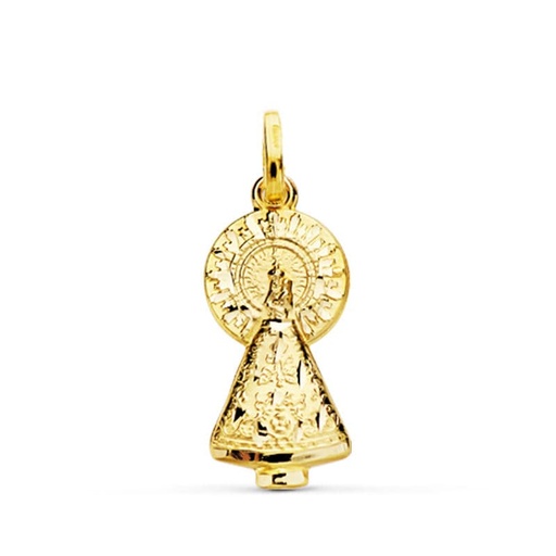 [PP3058-316] 18K VIRGEN DEL PILAR SILUETA TALLADA 16 MM