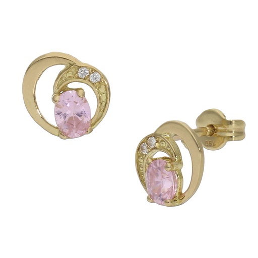 [P1292] Pendientes oro 18 kt rosa
