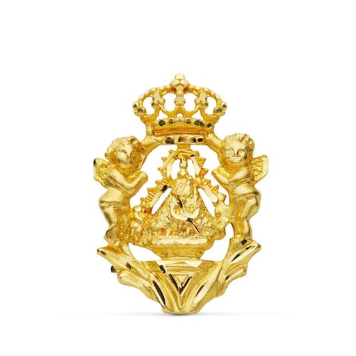 [PP3073-328] 18K MEDALLA VIRGEN DE LA CABEZA ESCUDO 27X20 MM