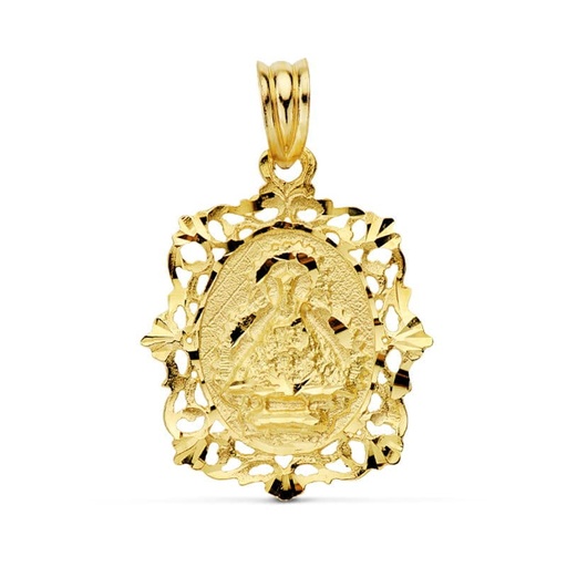 [PP3075-325] 18K MEDALLA VIRGEN DE LA CABEZA CERCO 26X20 MM