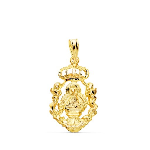 [PP3078-320] 18K MEDALLA VIRGEN DE LA CABEZA ESCUDO 21X13 MM