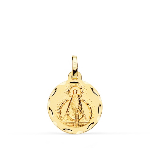 [PP3080-316] 18K MEDALLA ORO AMARILLO VIRGEN DE LA CABEZA TALLADA 16 MM