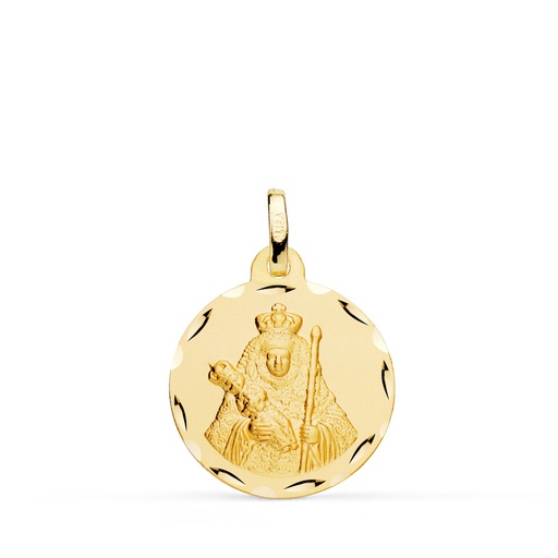 [PP3085-318] 18K MEDALLA NUESTRA SEÑORA DE LA CANDELARIA TALLADA 18 MM