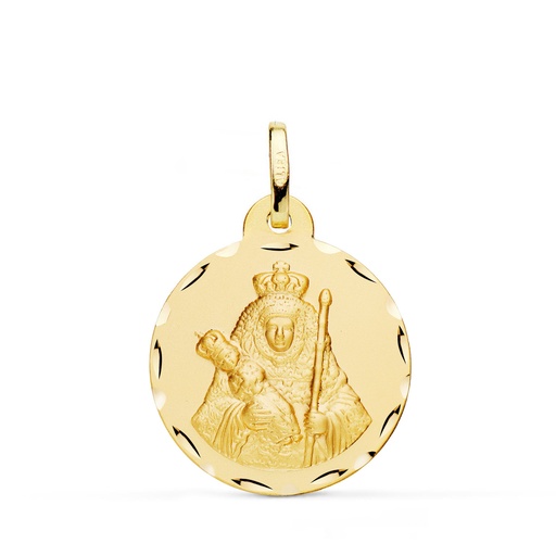 [PP3085-322] 18K NUESTRA SEÑORA DE LA CANDELARIA TALLADA 22 MM