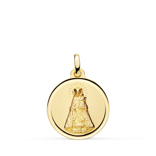 [PP3098-118] 18K MEDALLA VIRGEN DE LOS DESAMPARADOS BISEL 18 MM