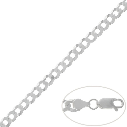 [AG444] CADENA PLATA 925MM BARBADA - 7MM