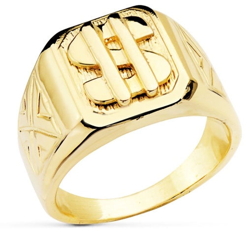 [PP4085] 18K SELLO MACIZO DOLAR BRILLO