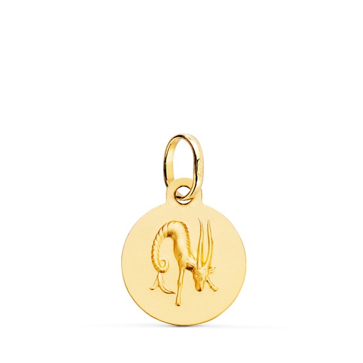[PP4165CA-0] 18K MEDALLA HOROSCOPO ORO AMARILLO CAPRICORNIO MATIZADA 13 MM