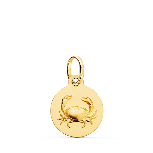 [PP4165CN-0] 18K MEDALLA HOROSCOPO ORO AMARILLO CANCER MATIZADA 13 MM