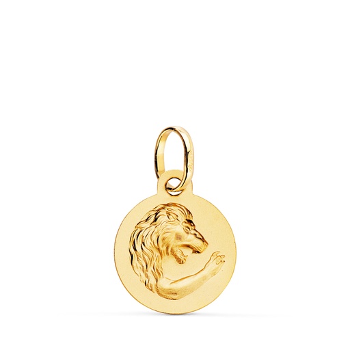 [PP4165LE-0] 18K MEDALLA HOROSCOPO ORO AMARILLO LEO MATIZADA 13 MM