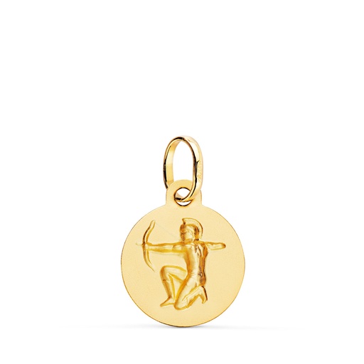 [PP4165SA-0] 18K MEDALLA HOROSCOPO ORO AMARILLO SAGITARIO MATIZADA 13 MM