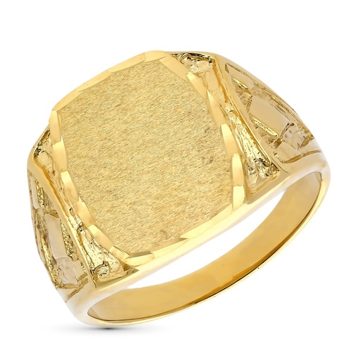 [PP4216] 18K SELLO ORO AMARILLO CABALLERO TALLADO 17X14 MM