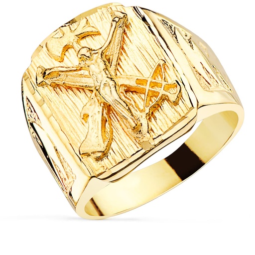 [PP4292] 18K SELLO ORO AMARILLO MACIZO CON CRISTO DE LA LEGION. ANCHO CABEZA 21X17 MM