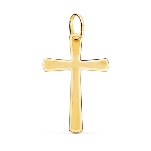 [PP4310-SXT] 18K CRUZ ORO AMARILLO BRILLO Y MATE SIN CRISTO 25X16 MM