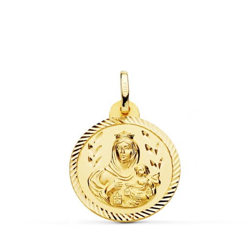 [PP5002-220] 18K MEDALLA VIRGEN DEL CARMEN HELICE 20 MM