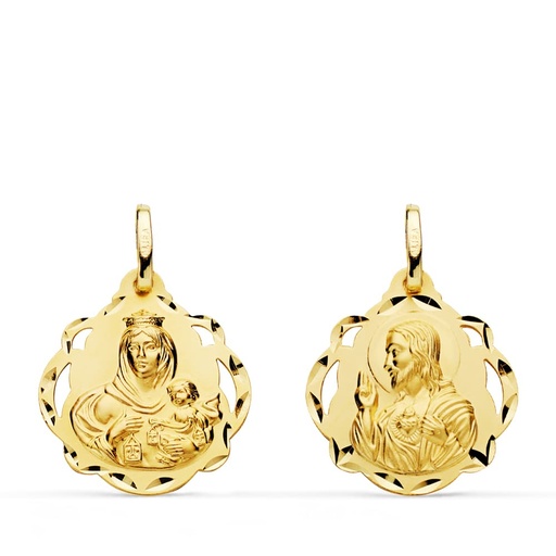 [PP5003-618] ESCPULARIO VIRGEN DEL CARMEN CORAZON DE JESUS 18 MM
