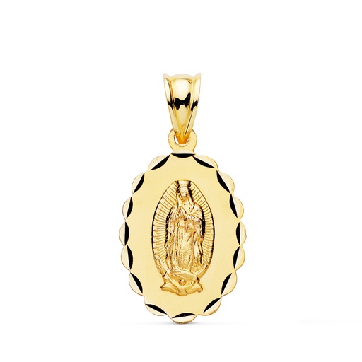 [PP6059-321] 18K MEDALLA VIRGEN DE GUADALUPE TALLA CLASICA OVAL 21X15 MM