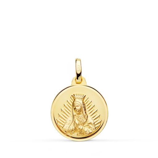 [PP6061-116] 18K MEDALLA VIRGEN GUADALUPE BISEL 16 MM