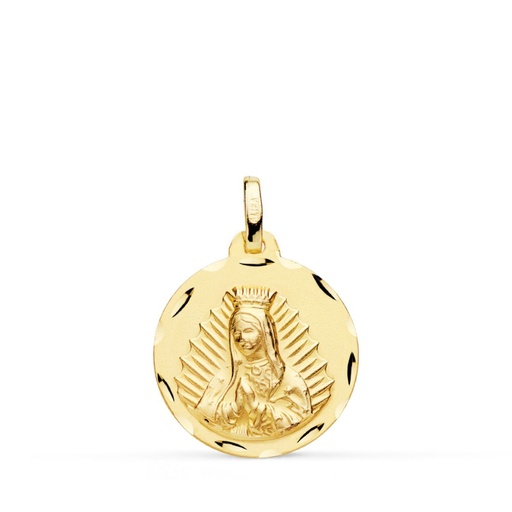 [PP6061-318] 18K MEDALLA ORO AMARILLO VIRGEN DE GUADALUPE TALLADA 18 MM