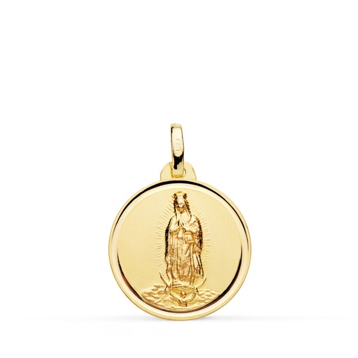 [PP6064-118] 18K MEDALLA VIRGEN DE GUADALUPE BISEL 18 MM