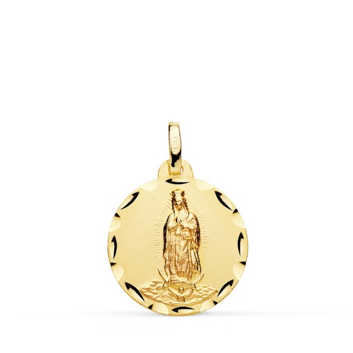 [PP6064-318] 18K MEDALLA ORO AMARILLO VIRGEN DE GUADALUPE TALLADA 18 MM