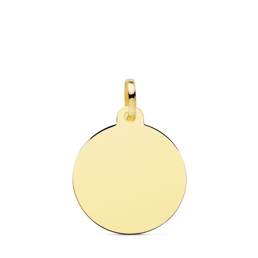 [PP6420-018] 18K CHAPA DISCO LISO BRILLO 18 MM