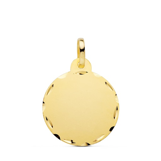 [PP6420-320] 18K CHAPA  DISCO LISO TALLADO 20 MM