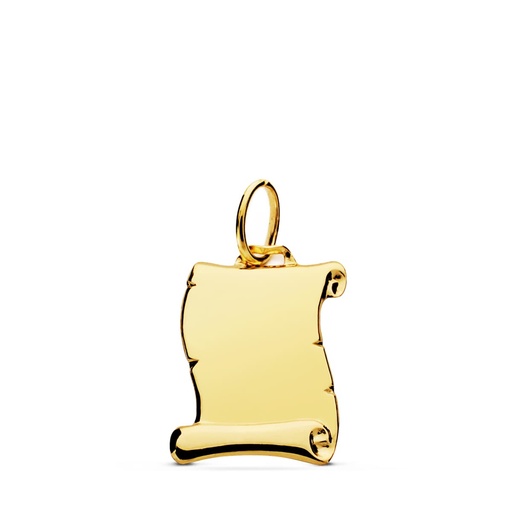 [PP6440-14] 18K CHAPA PERGAMINO LISO BRILLO 14X12 MM