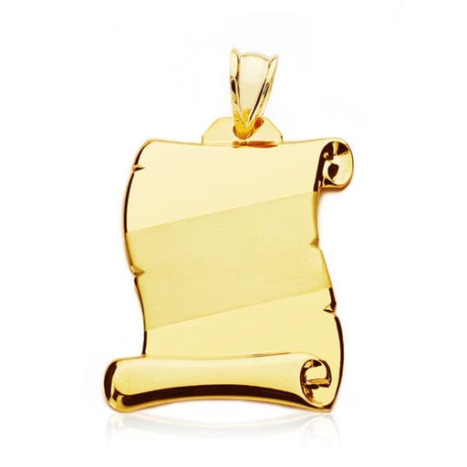 [PP6441-18] 18K PERGAMINO LISO BRILLO 18X14 MM