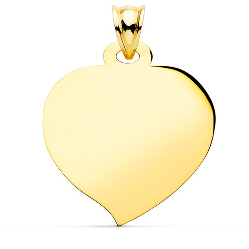 [PP6465-028] 18K CHAPA ORO AMARILLO CORAZON BRILLO 28X28 MM