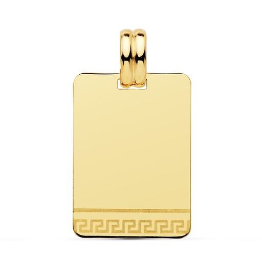 [PP6468-24] 18K CHAPA ORO AMARILLO EN BRILLO GRECA 24X17 MM