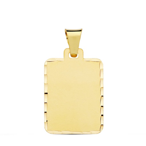 [PP6469-24] 18K CHAPA MATE TALLADA 24X19 MM