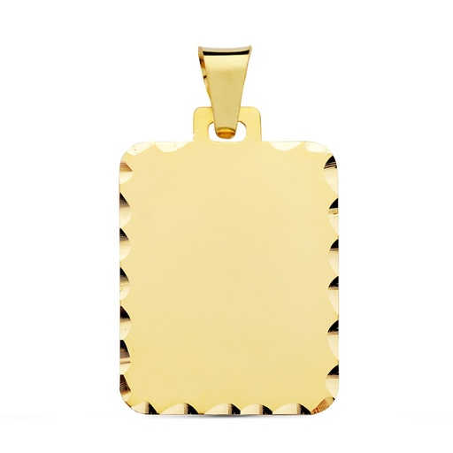 [PP6469-28] 18K CHAPA MATE TALLADA 28X20 MM