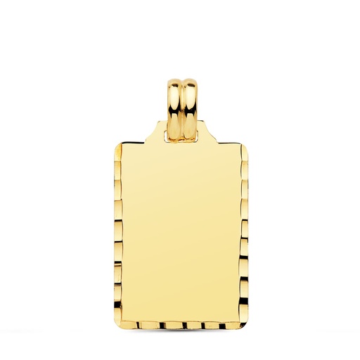 [PP6470-324] 18K CHAPA LISA ALTO BRILLO TALLADA 24X14 MM