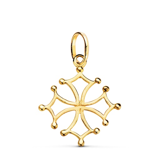 [PP653] 18K CRUZ DE OCCITANIA ORO AMARILLO. 23 X 21 MM