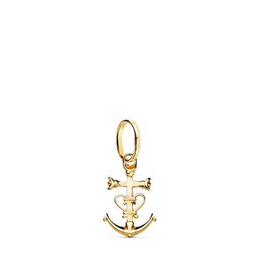 [PP667] 18K CRUZ DE LA CAMARGA ORO AMARILLO. 16 X 10 MM
