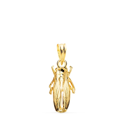 [PP672] 18K COLGANTE ORO AMARILLO CIGARRA DE LA CAMARGA. 19 X 9 MM